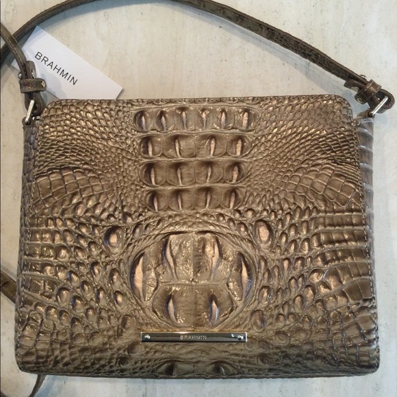 Brahmin Carrie Crossbody Croc Embossed Leather Bag - Picture 16 of 16
